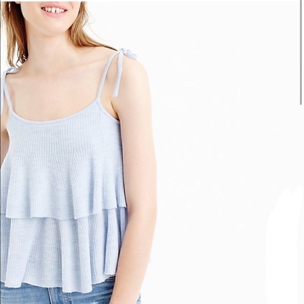 J. Crew Tiered blue merino wool top - Picture 13 of 13
